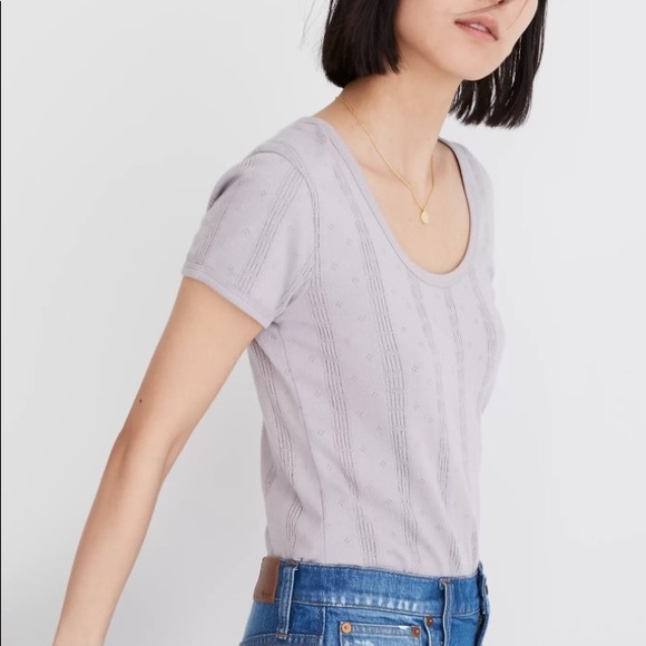 Madewell Pointelle Ribbed Knit Tee Size XXS - Picture 4 of 11